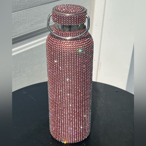 Red Rhinestone Stainless Steel Insulated Water bottle with Detachable Chain - Picture 2 of 2